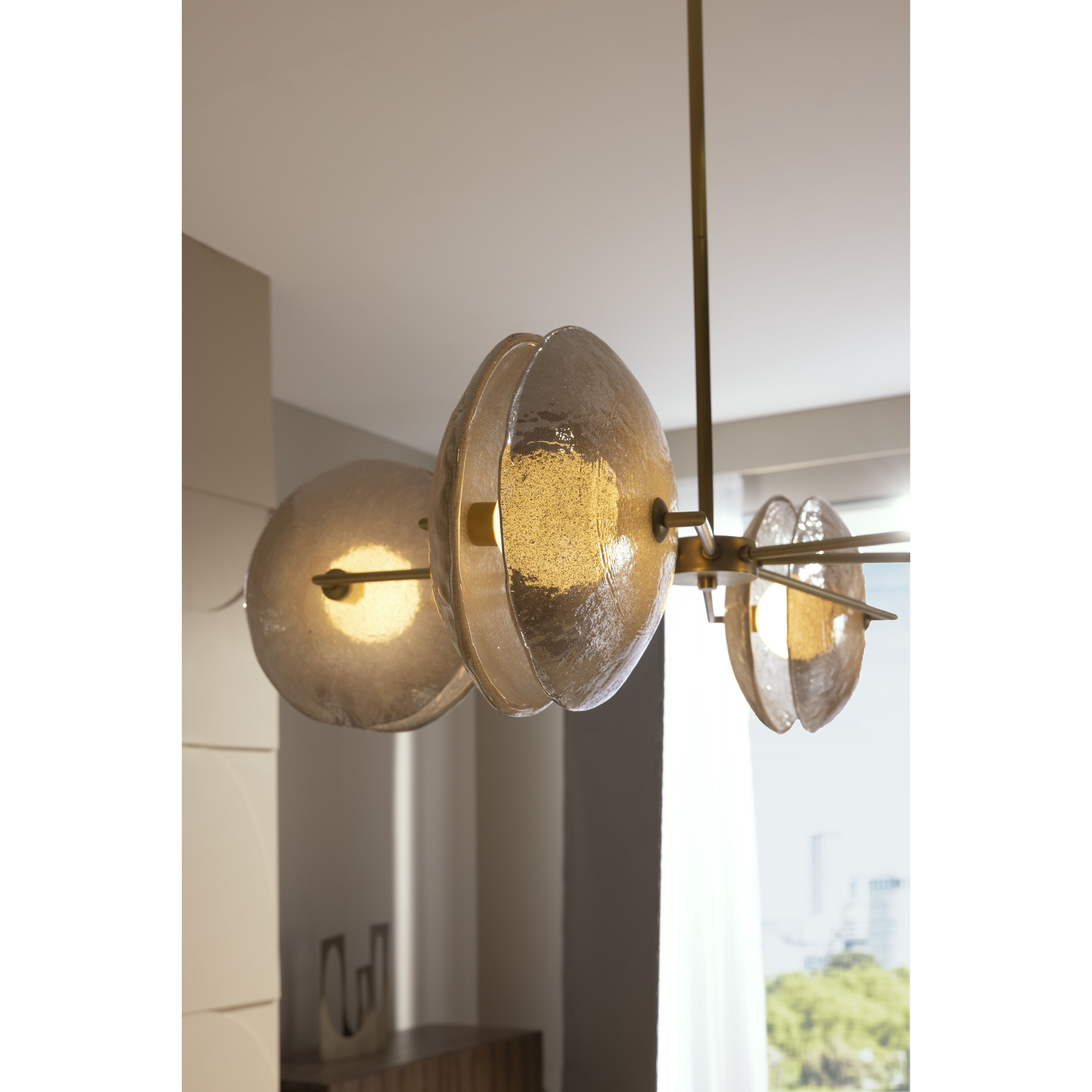 Whitney 4 Light 40 inch Smoke Luster Chandelier Ceiling Light